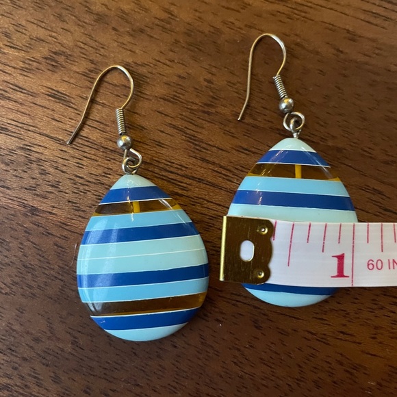 🔥 3 FOR $20 🔥 Funky Art Deco and Geometric striped resin earrings - Picture 2 of 3